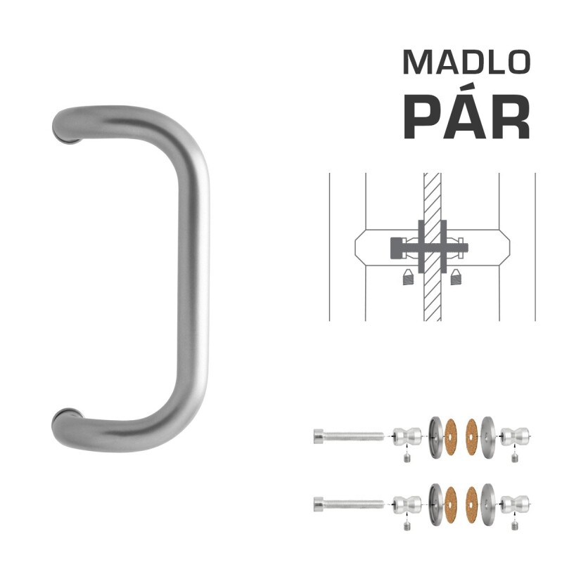 KLJUKA M2 WA/AS-STEKLO - par (Srebrna RAL 9006)