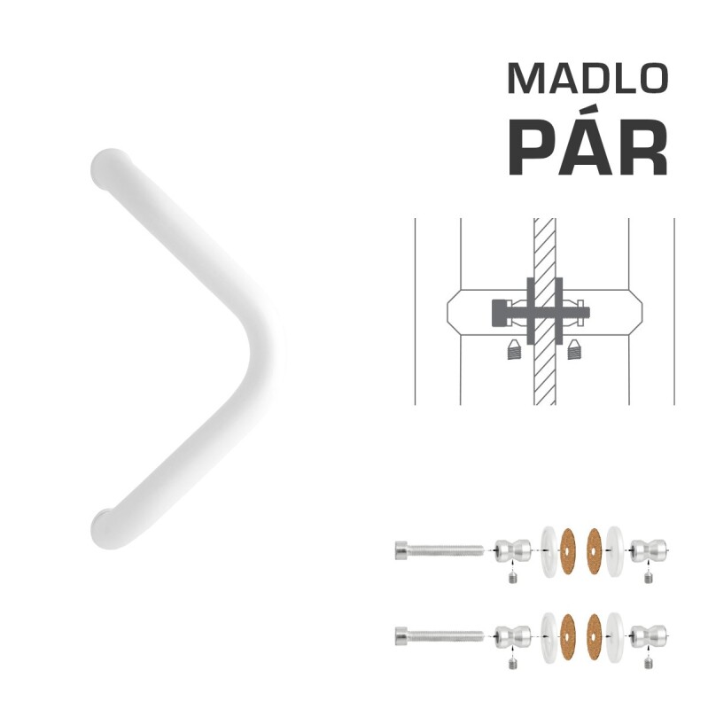 KLJUKA MP M6 WA/AS-STEKLO - par (Bela sijajna RAL 9016)