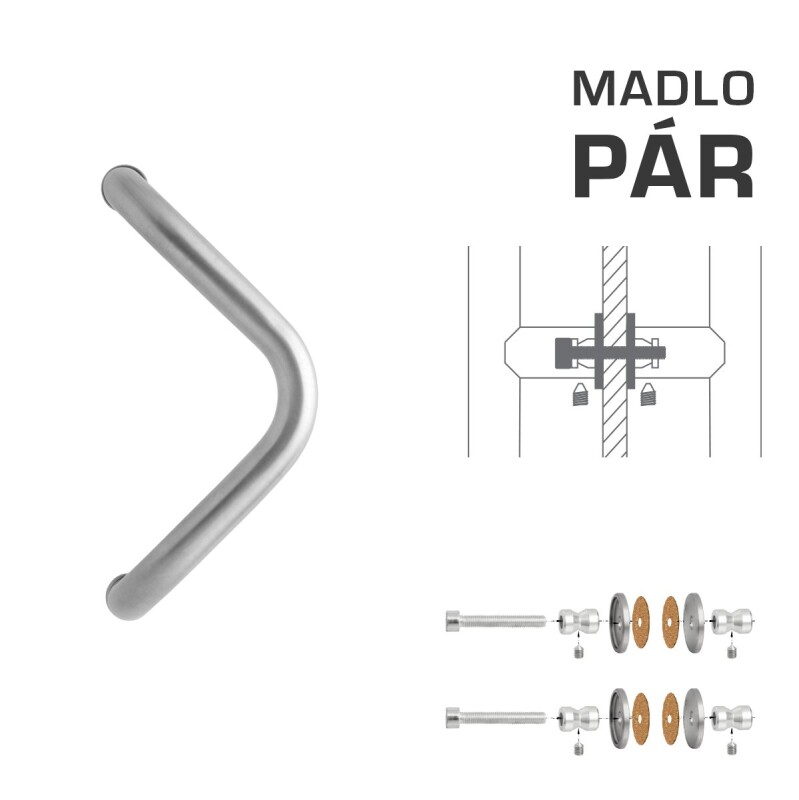 KLJUKA MP M6 WA/AS-STEKLO - par (Srebrna RAL 9006)