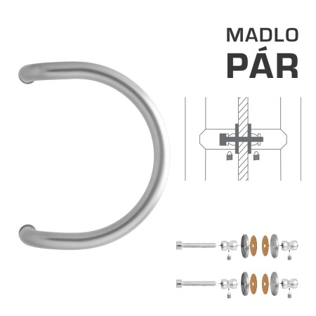 KLJUKA MP M1 WA/AS-STEKLO - par (Srebrna RAL 9006)