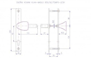 Vratno okovje ROSTEX 850 TEMPO (MAT INOX)