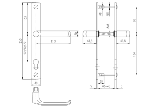 Vratno okovje ROSTEX 850 TEMPO (MAT INOX)