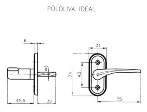 Okno pol olivno ROSTEX IDEAL (KROM NERJAVEČE JEKLO)