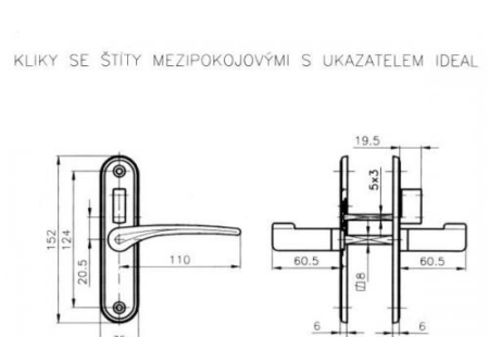 Okovje za sobna vrata ROSTEX IDEAL (KROM NERJAVEČE JEKLO)