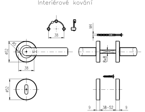 Vratno okovje ROSTEX BERGAMO (MAT INOX)