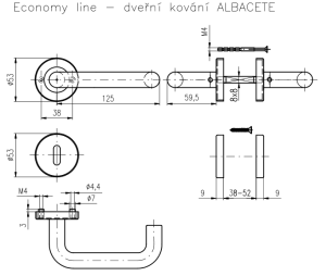 Objektno okovje ROSTEX ALBACETE (MAT NERJAVEČE JEKLO)