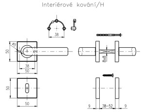 Okovje za vrata ROSTEX MANDELO/H (MAT NERJAVEČE JEKLO)