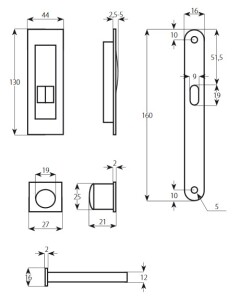 Školjke za drsna vrata TWIN KIT set Quatro BB (XR, XR-S, XR-I, XR-T, CH-SAT, CH)