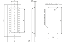 Školjka za drsna vrata ROSTEX kvadratna 120 mm (MAT INOX, ČRNA)