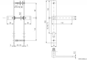 Okovje za vrata 850 SURIVAL-30 (MAT INOX) kljuka