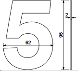 AKCIJA Hišne številke RICHTER 95mm (NERJAVEČE JEKLO) - 1, 3, 5, 6