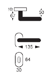 Okovje za vrata Lienbacher Cuba OR (inox mat)