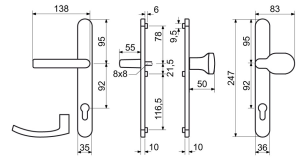 Okov vratnega profila RICHTER RHD 0041 ZB (inox)