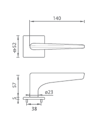 Vratno okovje MP TI - OPTIMAL - HR 4164Q 5S (BS - mat črna)