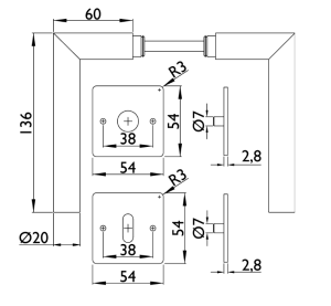 Okovje za vrata TWIN VISION HR H 1802FL FAST LOCK (CM)