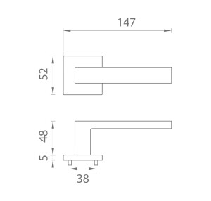 Vratno okovje MP - AS - TILIA - HR 5S (Glossy graphite - US PVD)