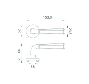 Vratno okovje MP MARIGOLD 1 - R 7S (CUM PVD - bakreno mat)