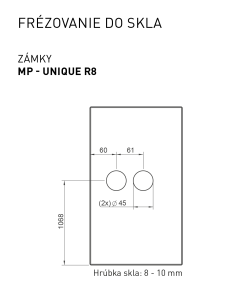 MP - UNIQUE R8 - Steklena KLJUČAVNICA z ERBA ročajem - brez sprednje odprtine (BS - mat črna)