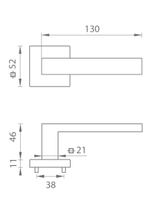 Okovje za vrata MP Square-HR 2275Q (T - Titanium)