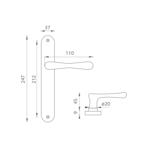 Vratno okovje MP Elegant (NAT - Brass natural)