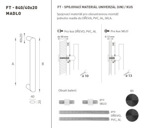 MP FT - ROČAJ šifra K40 40x20 mm UN (BS - Črna mat) - kos