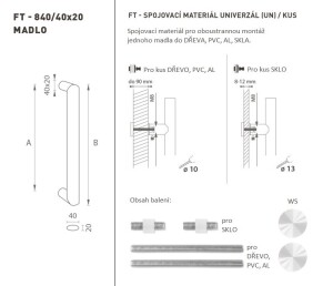 MP FT - ROČAJ koda K40 40x20 mm UN (WS - Bela mat) - kos