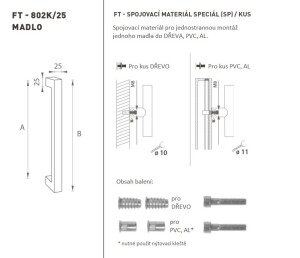 KLJUKA MP koda K02K 25x25 mm SP - kos (BN - Brušeno nerjaveče jeklo)