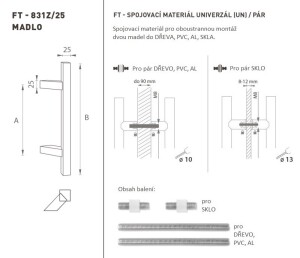 KLJUKA MP koda K31Z 25x25 mm UN - par (BN - Brušeno nerjaveče jeklo)