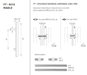 KLJUKA MP koda K41S 40x10 mm UN - par (BN - Brušeno nerjaveče jeklo)