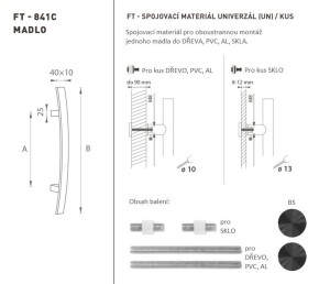 KLJUKA MP šifra K41C 40x10 mm UN - kos (BS - črna mat)