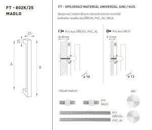 KLJUKA MP koda K02K 25x25 mm UN - kos (WS - Bela mat)