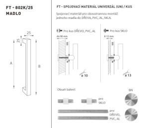 KLJUKA MP koda K02K 25x25 mm UN - kos (BN - Brušeno nerjaveče jeklo)