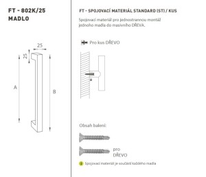 KLJUKA MP koda K02K 25x25 mm ST - kos (WS - Bela mat)