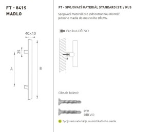 KLJUKA MP šifra K41S 40x10 mm ST - kos (BN - Brušeno nerjaveče jeklo)