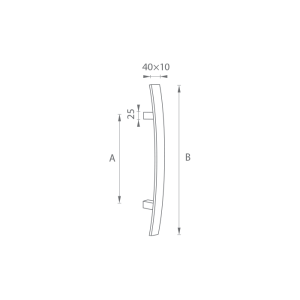 KLJUKA MP koda K41C 40x10 mm ST - kos (BN - Brušeno nerjaveče jeklo)