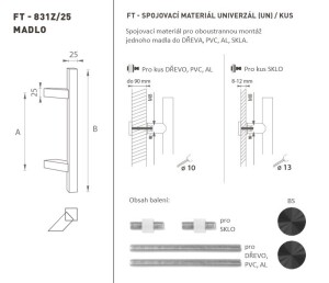 KLJUKA MP koda K31Z 25x25 mm UN - kos (BS - Mat črna)