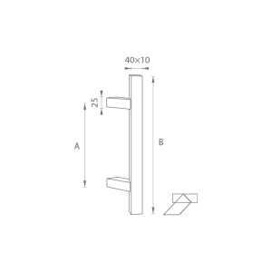 KLJUKA MP koda K41Z 40x10 mm ST - kos (BN - Brušeno nerjaveče jeklo)