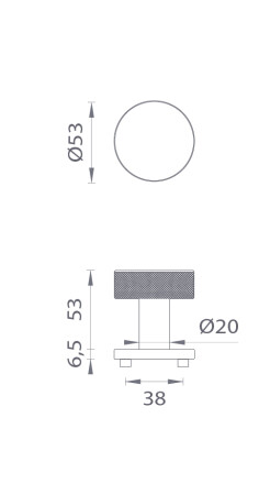 Krogla za vrata MP TUJA - R 7S (T - Titanium)