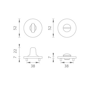 Vratna rozeta MP - R 7S (WS - Bela mat)