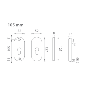 Vratna rozeta AXA BETA2 (F6 - Inox elox)