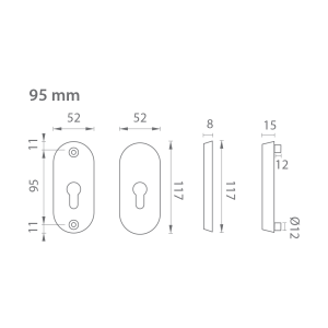 Vratna rozeta AXA BETA2 (F6 - Inox elox)