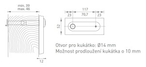 Imenska ploščica s kukalom AXA - OMEGA F(8 - črno eloksirano)