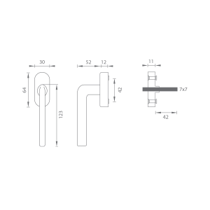 Euro kljuka MP FO - DK - MILLY - R (rjava mat)