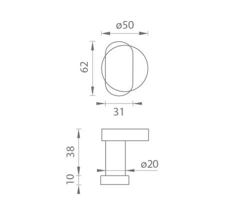 Vratna krogla MP FIXED FLAT - UOR (BS - Matt Black)