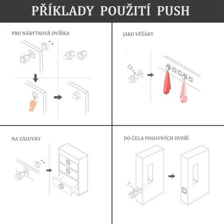 Ročaj MP PUSH R (BS - mat črna)