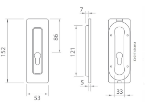 Školjka za drsna vrata MP TI 4181 5S - PZ (OCS)