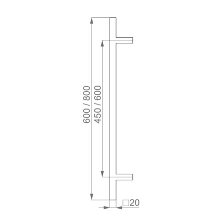 Kljuka za vrata iz nerjavečega jekla &quot;F1&quot; HOLAR, 20x20 mm