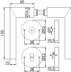 Okovje za vrata TWIN LEVEL H 1813 (CM)