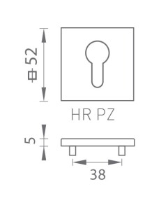 Vratna rozeta MP - TI - HR 5S (OLS - brušena medenina)