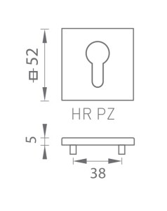 Vratna rozeta MP - TI - HR 5SQ T3 (BS - črna mat)